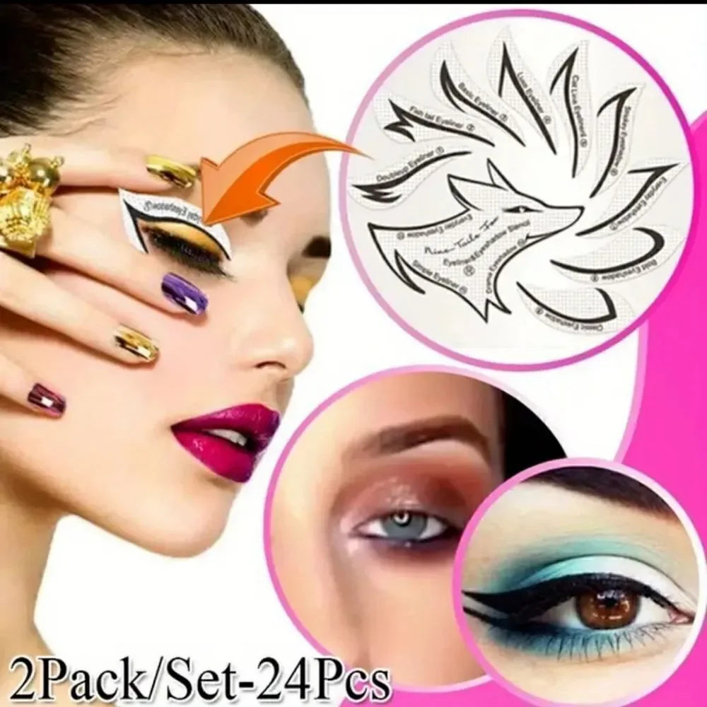 Precision Eyeliner & Eyeshadow Stencil Kit 2 Pack ( 24 stickers )
